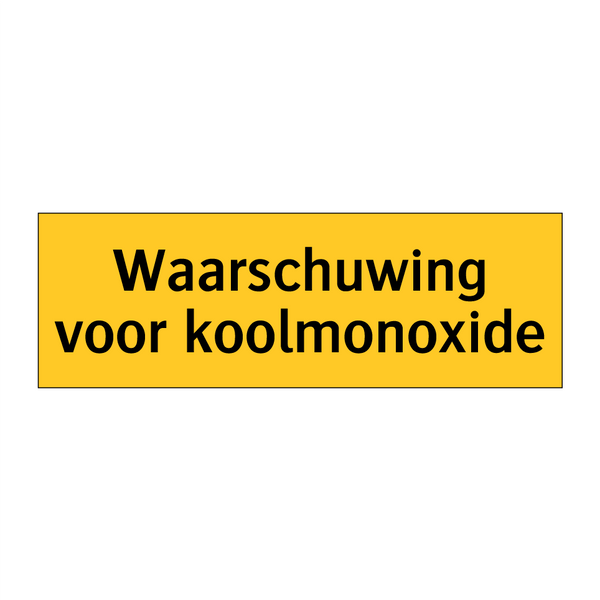 Waarschuwing voor koolmonoxide