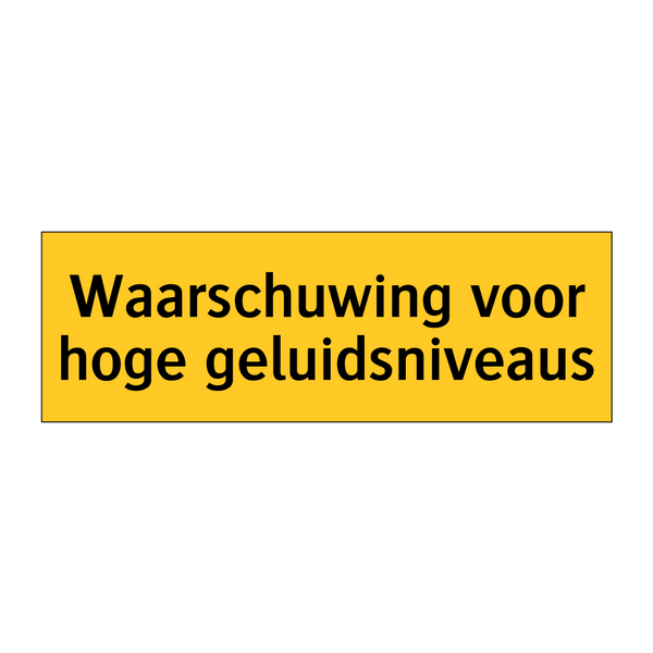 Waarschuwing voor hoge geluidsniveaus