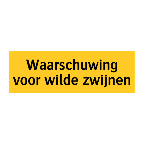 Waarschuwing voor wilde zwijnen