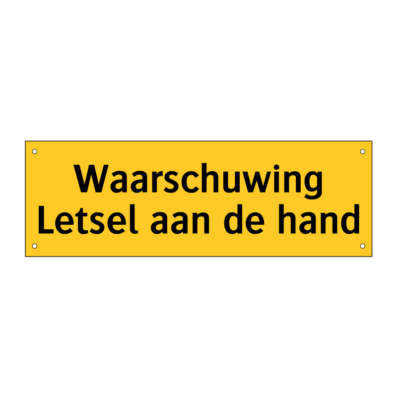 Waarschuwing Letsel aan de hand & Waarschuwing Letsel aan de hand & Waarschuwing Letsel aan de hand