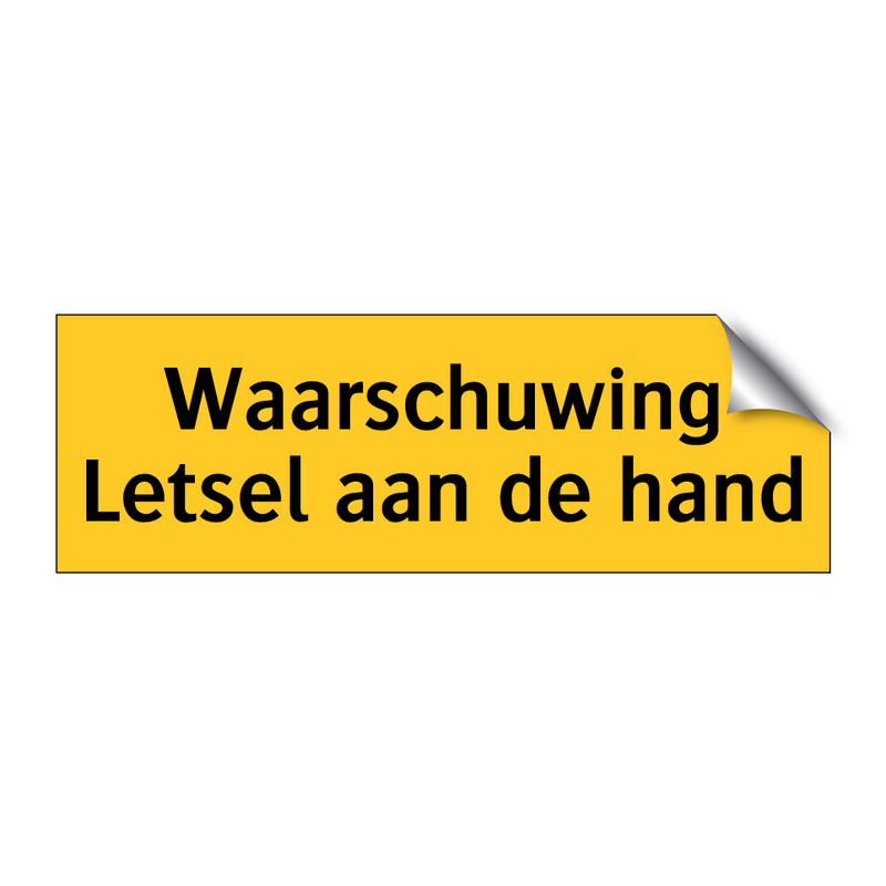 Waarschuwing Letsel aan de hand & Waarschuwing Letsel aan de hand & Waarschuwing Letsel aan de hand