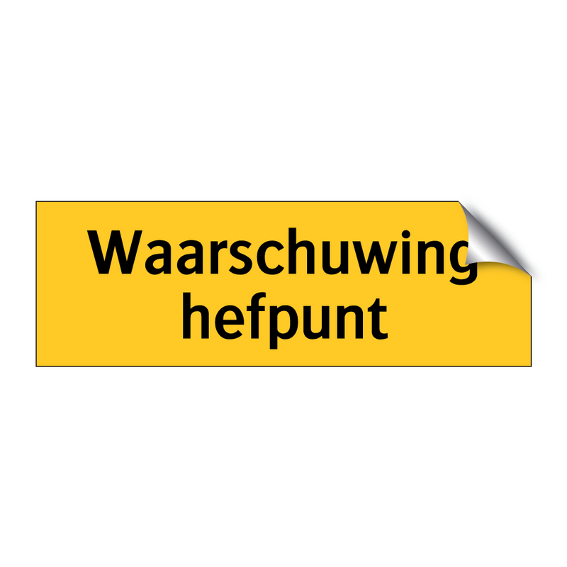 Waarschuwing hefpunt & Waarschuwing hefpunt & Waarschuwing hefpunt & Waarschuwing hefpunt