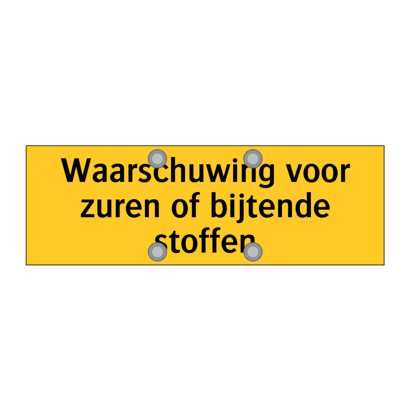 Waarschuwing voor zuren of bijtende stoffen & Waarschuwing voor zuren of bijtende stoffen