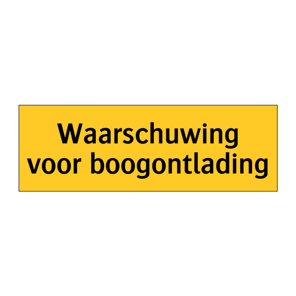 Waarschuwing voor boogontlading