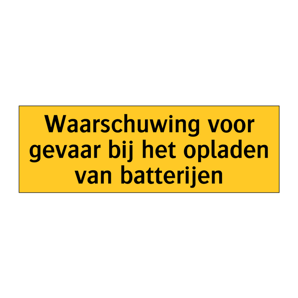 Waarschuwing voor gevaar bij het opladen van batterijen