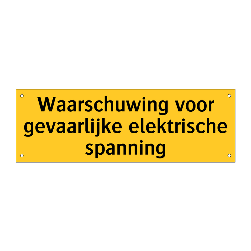 Waarschuwing voor gevaarlijke elektrische spanning