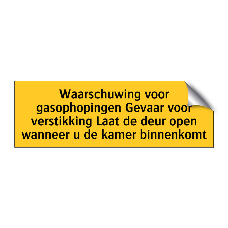 Waarschuwing voor gasophopingen Gevaar voor /.../