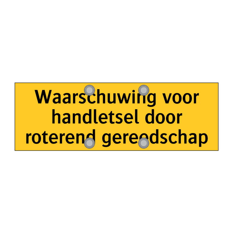 Waarschuwing voor handletsel door roterend gereedschap