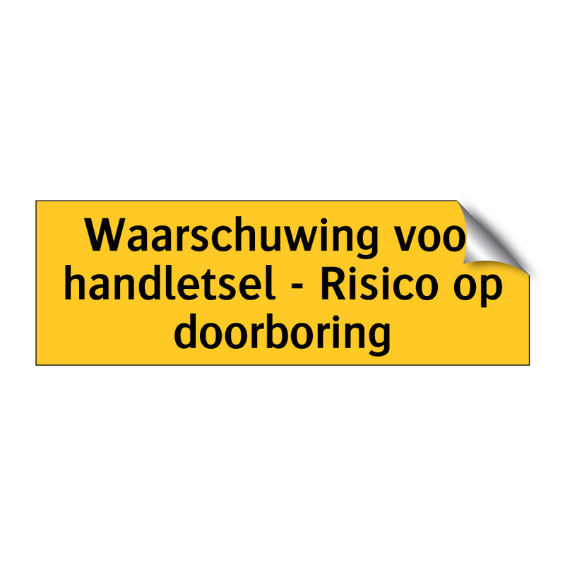 Waarschuwing voor handletsel - Risico op doorboring