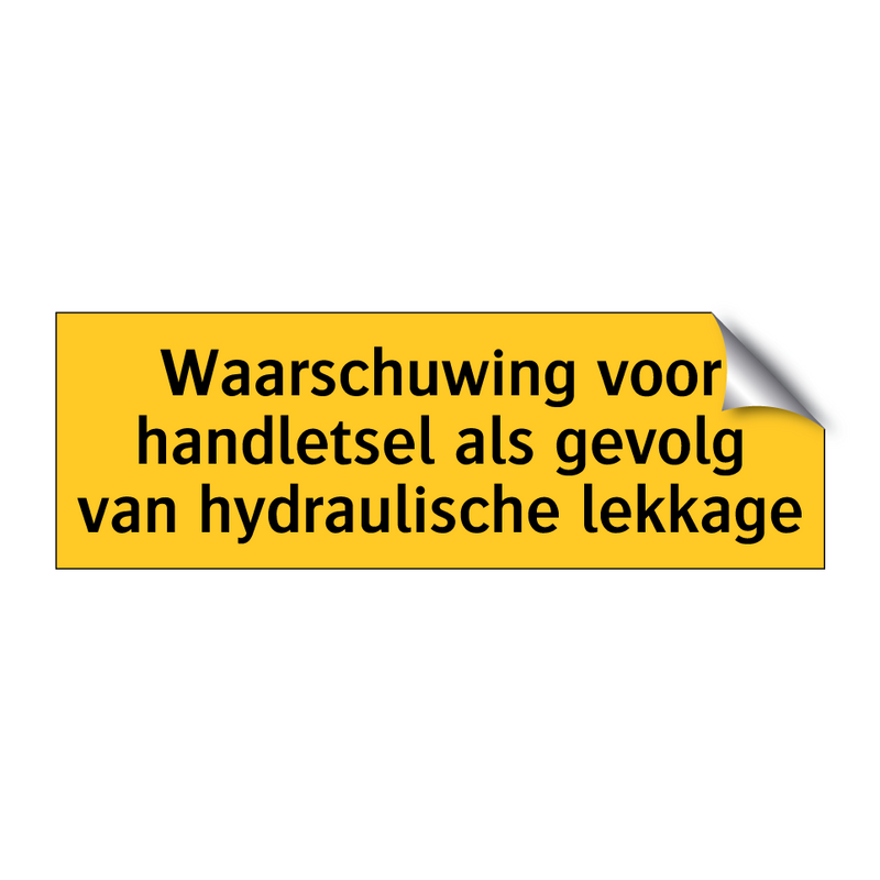 Waarschuwing voor handletsel als gevolg van /.../