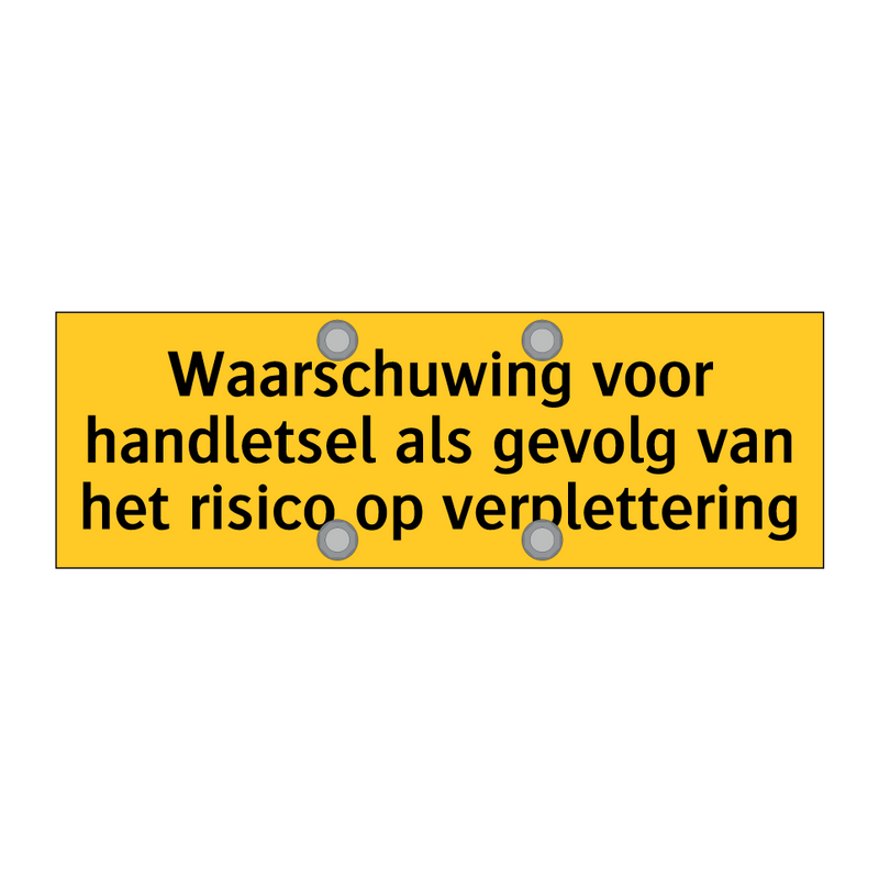 Waarschuwing voor handletsel als gevolg van het risico /.../