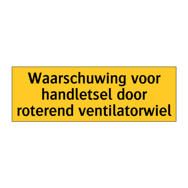 Waarschuwing voor handletsel door roterend /.../ & Waarschuwing voor handletsel door roterend /.../