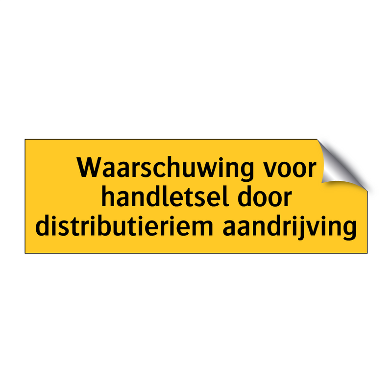 Waarschuwing voor handletsel door distributieriem /.../