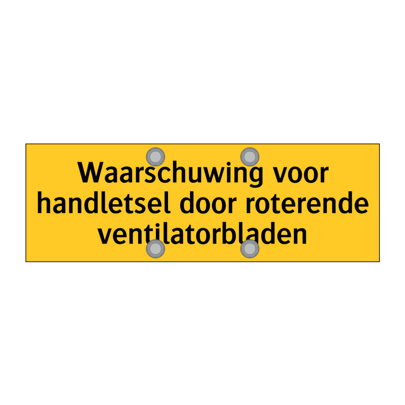 Waarschuwing voor handletsel door roterende /.../