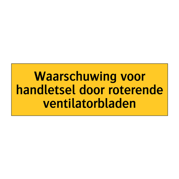 Waarschuwing voor handletsel door roterende /.../