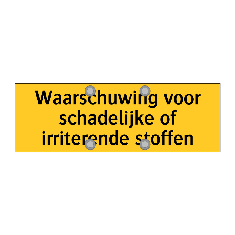 Waarschuwing voor schadelijke of irriterende stoffen