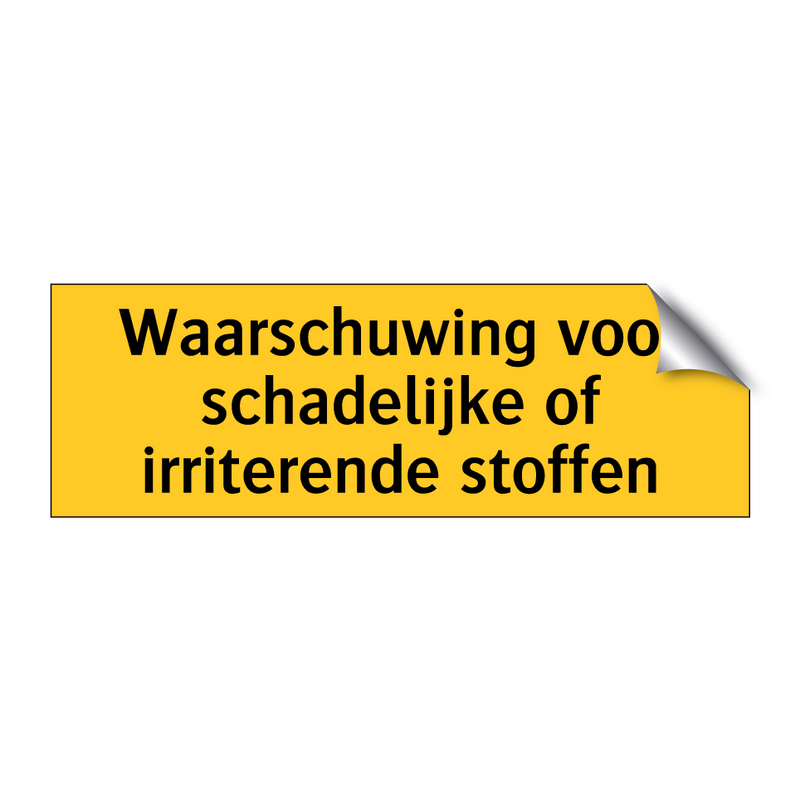 Waarschuwing voor schadelijke of irriterende stoffen