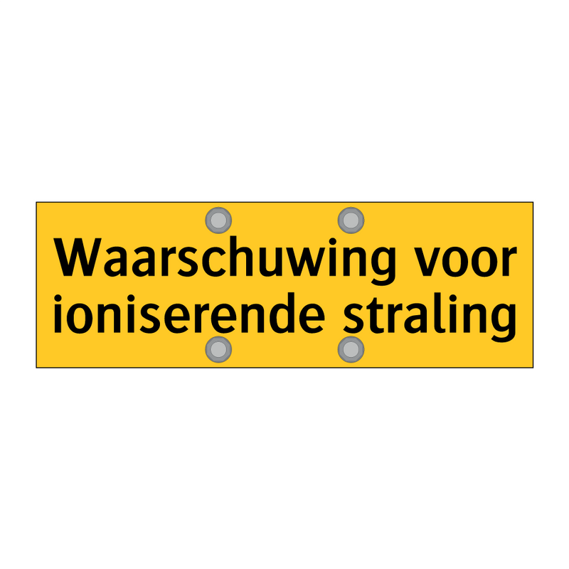 Waarschuwing voor ioniserende straling & Waarschuwing voor ioniserende straling