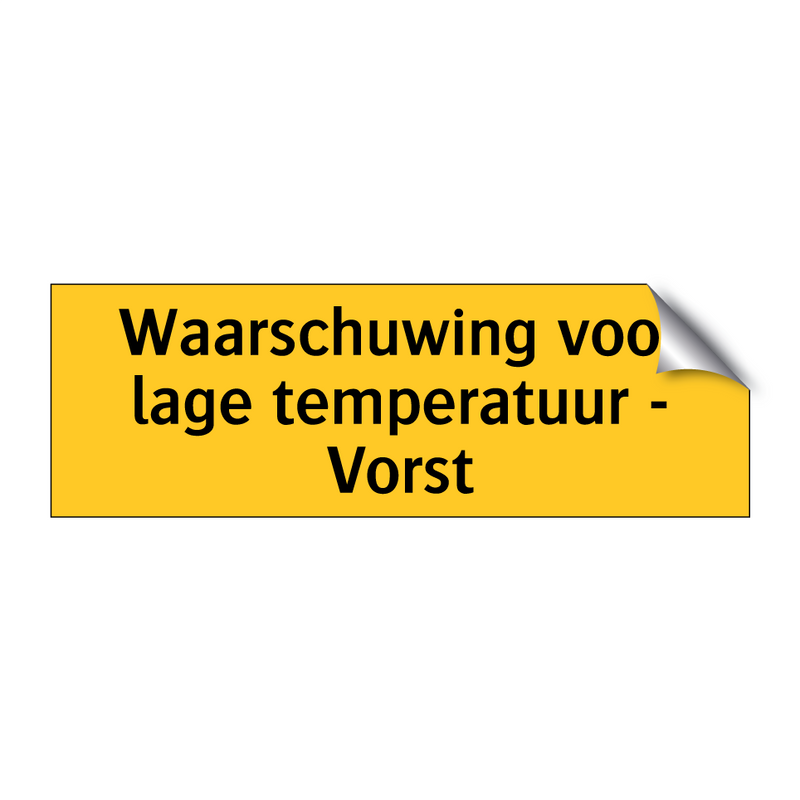 Waarschuwing voor lage temperatuur - Vorst & Waarschuwing voor lage temperatuur - Vorst