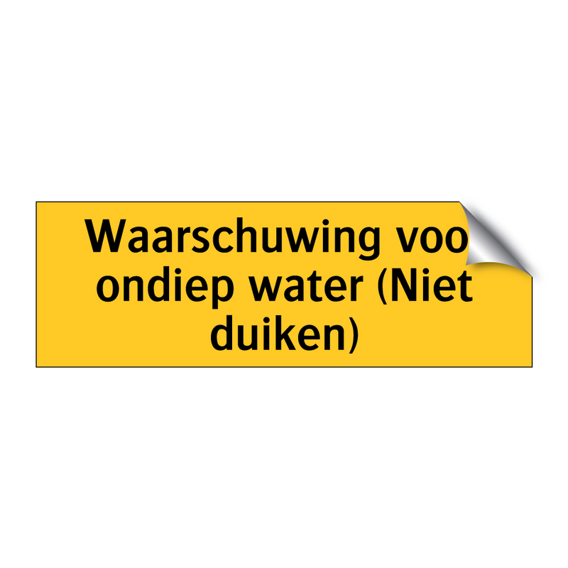 Waarschuwing voor ondiep water (Niet duiken)