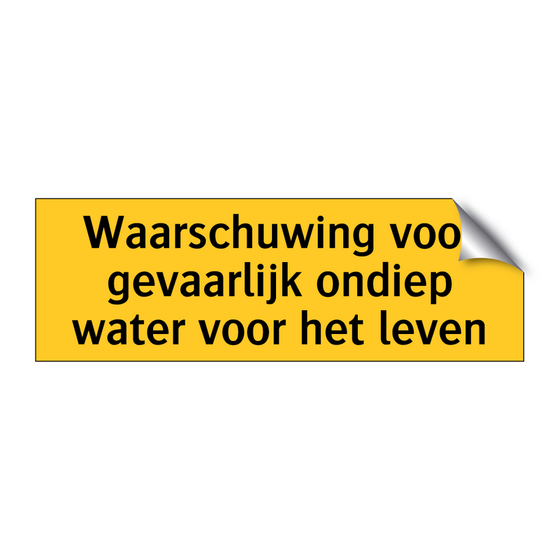 Waarschuwing voor gevaarlijk ondiep water voor het leven