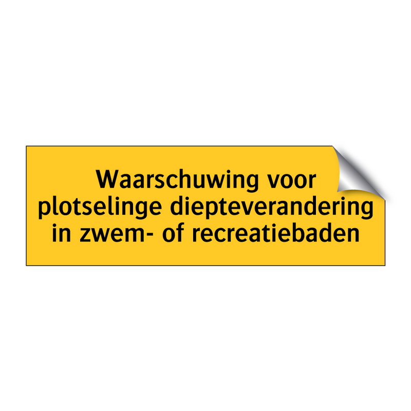 Waarschuwing voor plotselinge diepteverandering in /.../