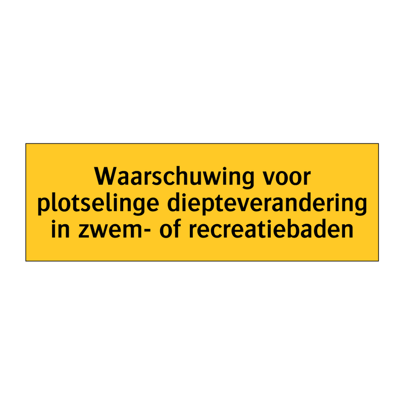 Waarschuwing voor plotselinge diepteverandering in /.../