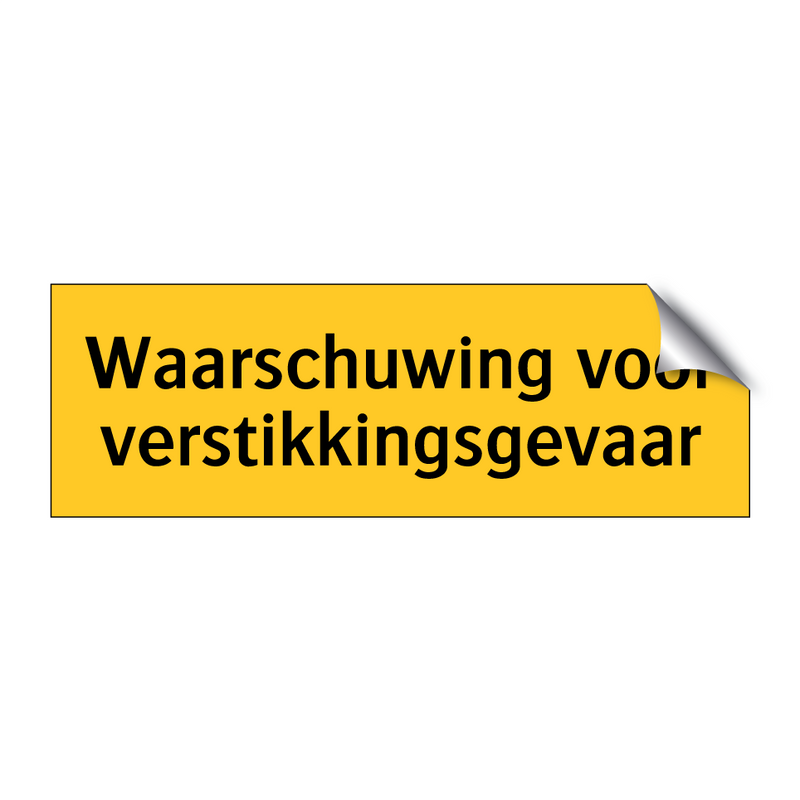 Waarschuwing voor verstikkingsgevaar & Waarschuwing voor verstikkingsgevaar