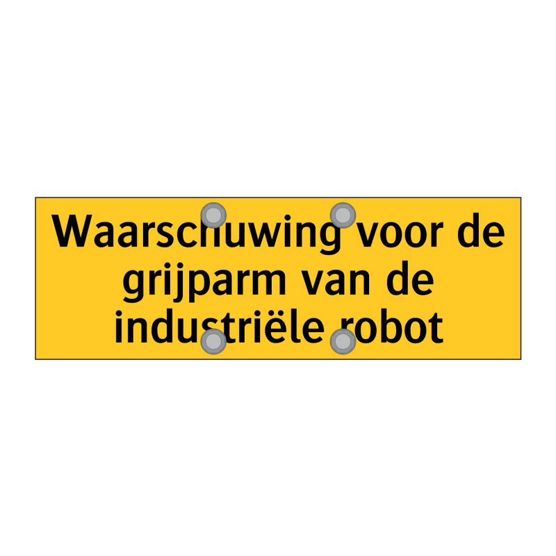 Waarschuwing voor de grijparm van de industriële robot