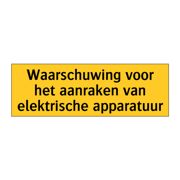 Waarschuwing voor het aanraken van elektrische /.../