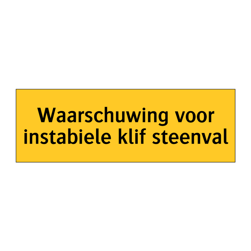 Waarschuwing voor instabiele klif steenval