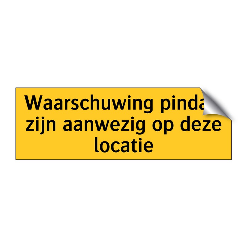 Waarschuwing pinda's zijn aanwezig op deze locatie