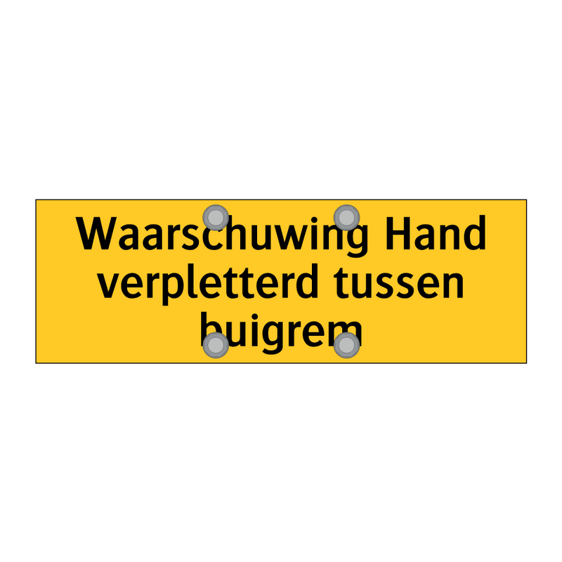 Waarschuwing Hand verpletterd tussen buigrem & Waarschuwing Hand verpletterd tussen buigrem