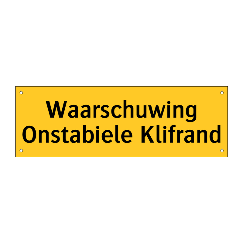 Waarschuwing Onstabiele Klifrand & Waarschuwing Onstabiele Klifrand