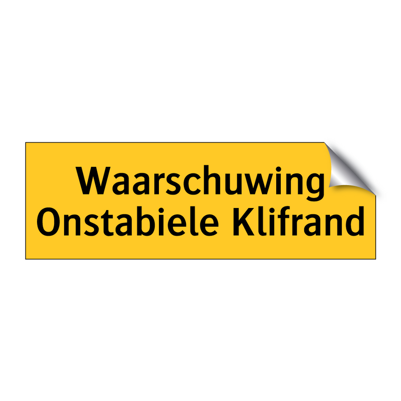 Waarschuwing Onstabiele Klifrand & Waarschuwing Onstabiele Klifrand