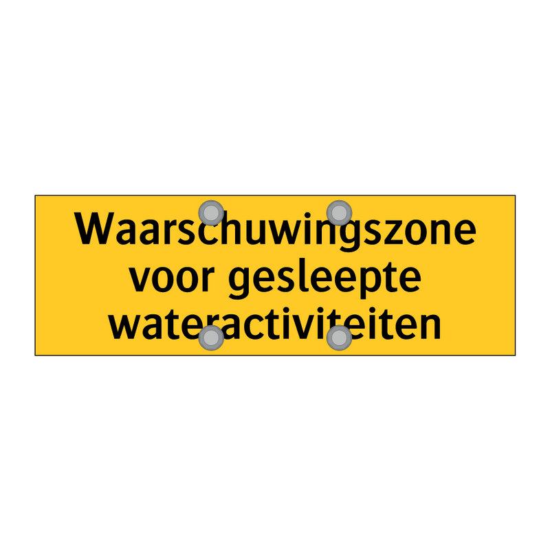 Waarschuwingszone voor gesleepte wateractiviteiten