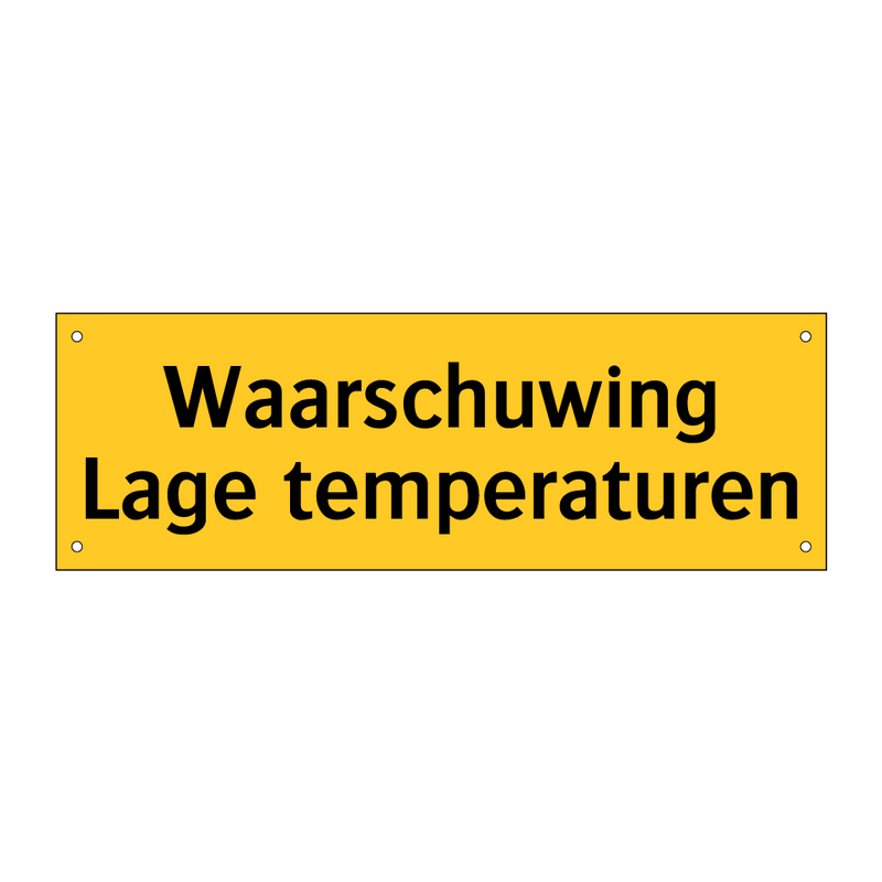 Waarschuwing Lage temperaturen