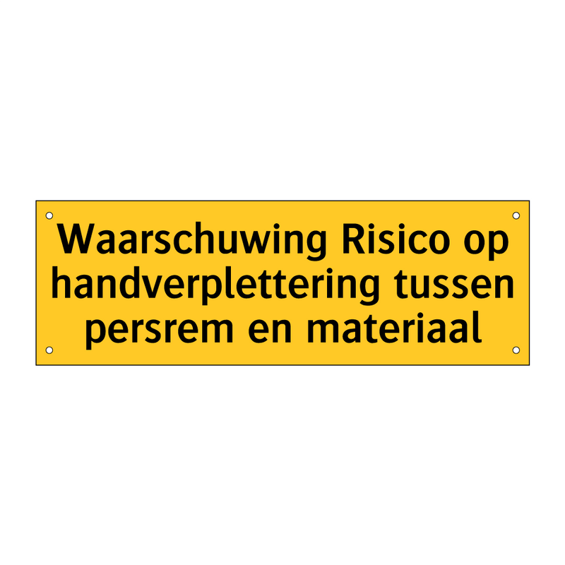 Waarschuwing Risico op handverplettering tussen /.../