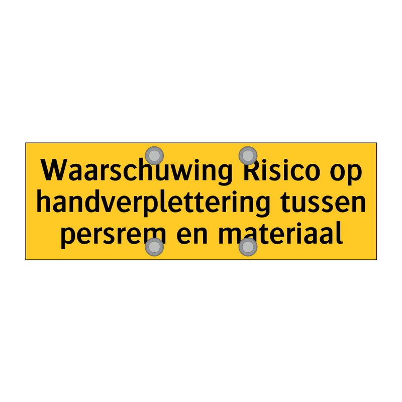 Waarschuwing Risico op handverplettering tussen /.../