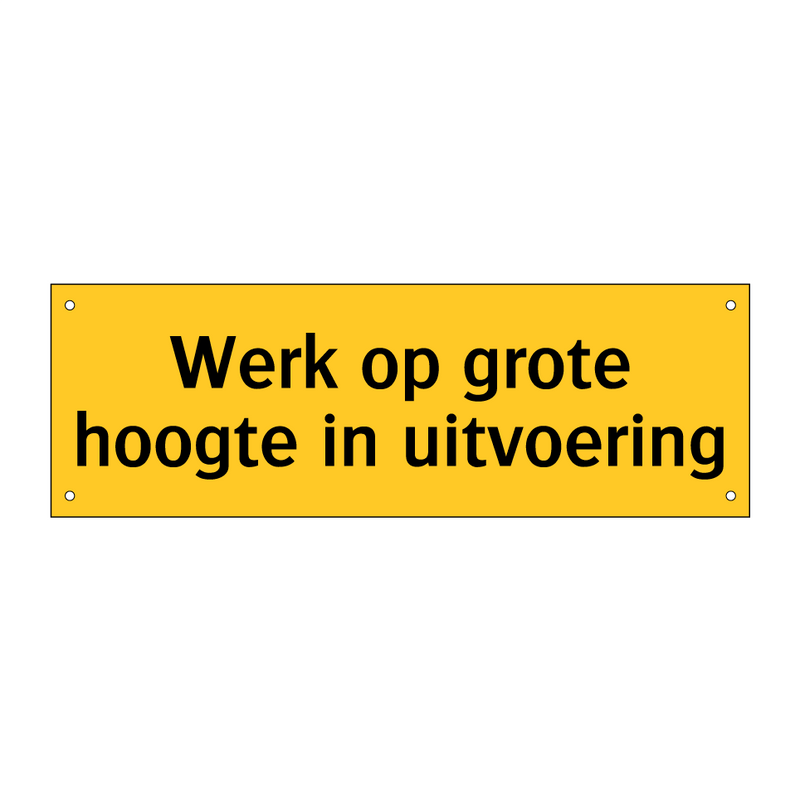 Werk op grote hoogte in uitvoering & Werk op grote hoogte in uitvoering