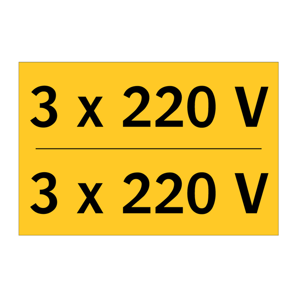 3 x 220 V & 3 x 220 V & 3 x 220 V & 3 x 220 V & 3 x 220 V & 3 x 220 V & 3 x 220 V & 3 x 220 V