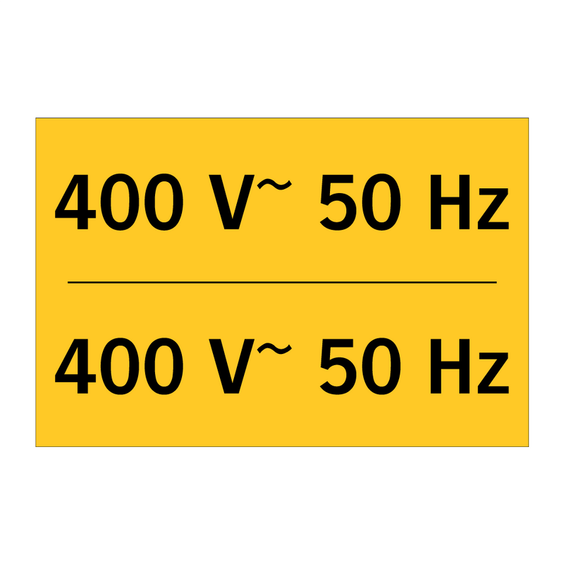 400 V~ 50 Hz & 400 V~ 50 Hz & 400 V~ 50 Hz & 400 V~ 50 Hz & 400 V~ 50 Hz & 400 V~ 50 Hz