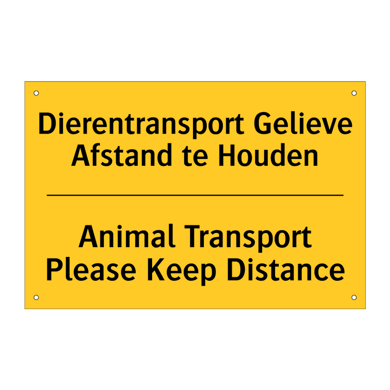 Dierentransport Gelieve Afstand te Houden - Animal Transport Please Keep Distance