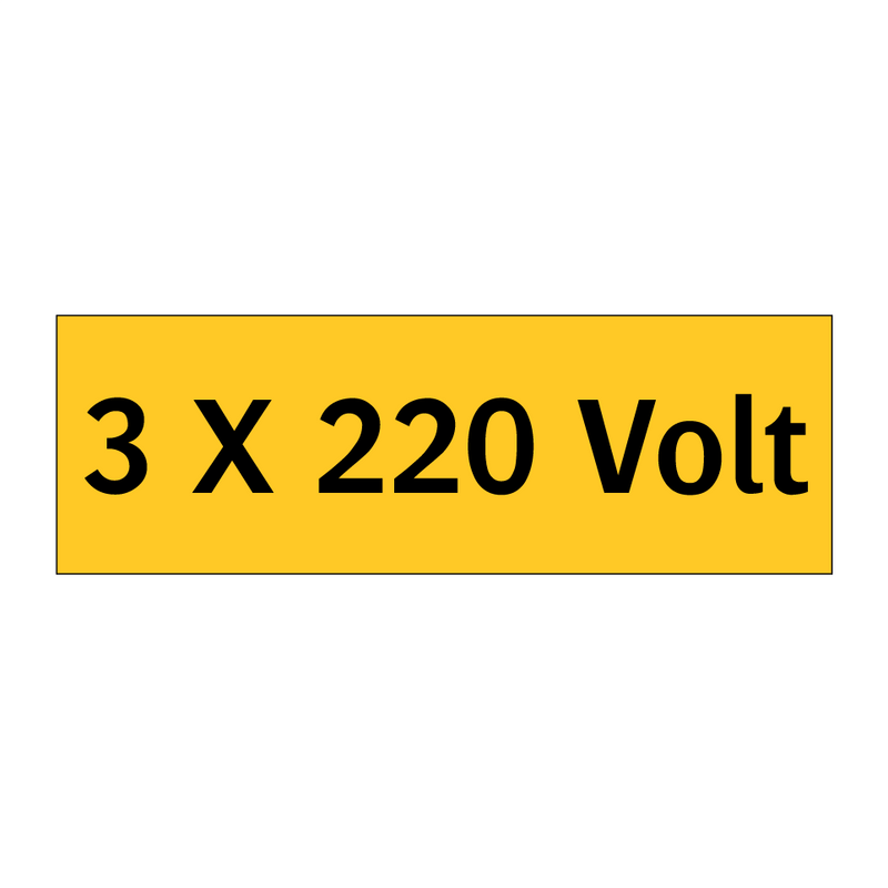 3 X 220 Volt & 3 X 220 Volt & 3 X 220 Volt & 3 X 220 Volt & 3 X 220 Volt & 3 X 220 Volt