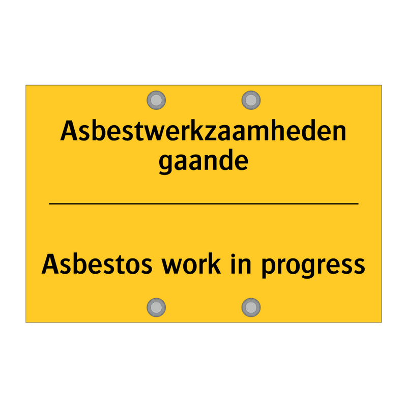 Asbestwerkzaamheden gaande - Asbestos work in progress