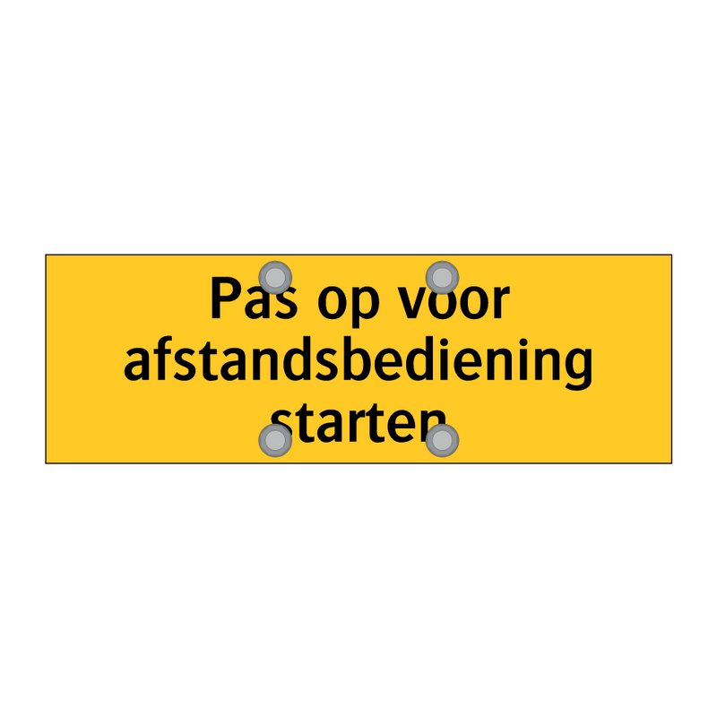 Pas op voor afstandsbediening starten & Pas op voor afstandsbediening starten