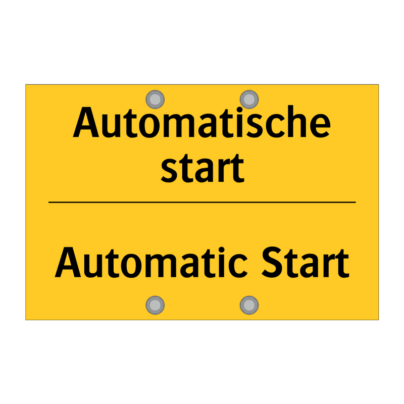 Automatische start - Automatic Start & Automatische start - Automatic Start