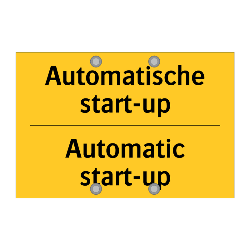 Automatische start-up - Automatic start-up & Automatische start-up - Automatic start-up