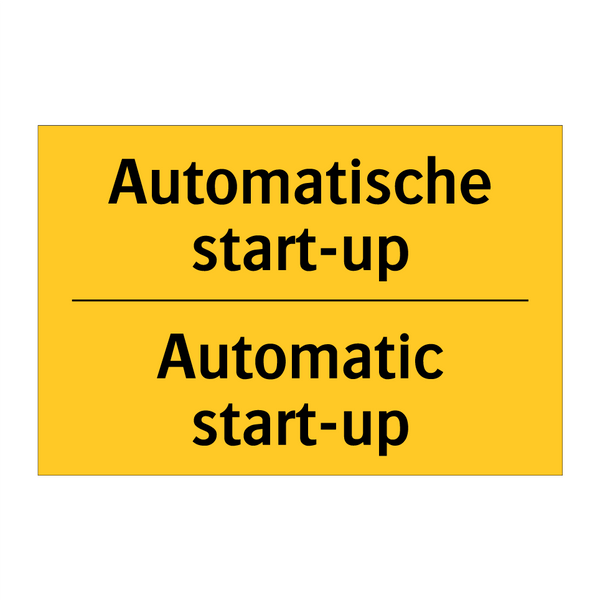 Automatische start-up - Automatic start-up