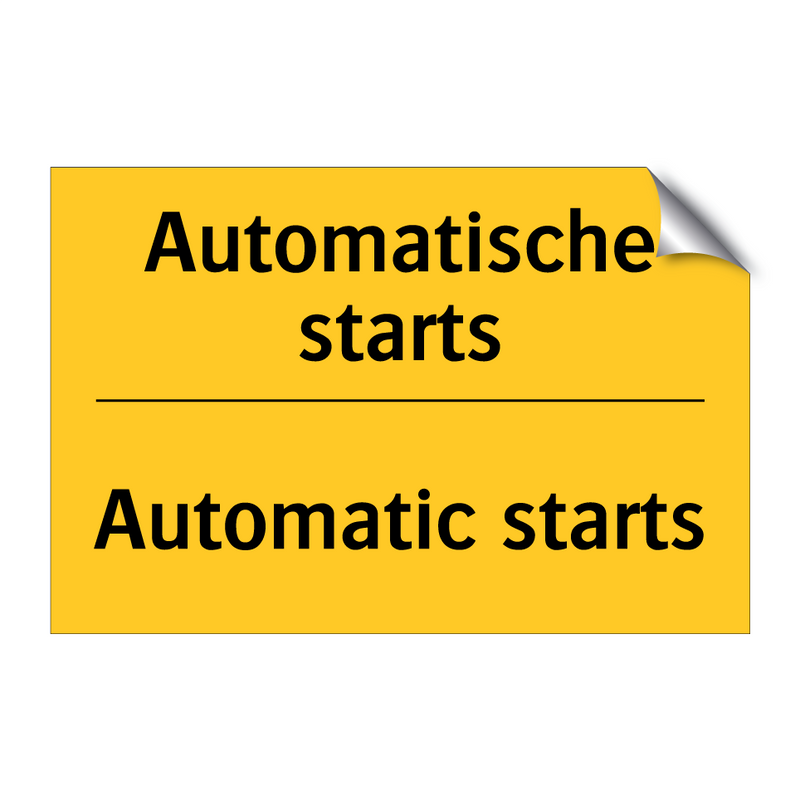 Automatische starts - Automatic starts & Automatische starts - Automatic starts